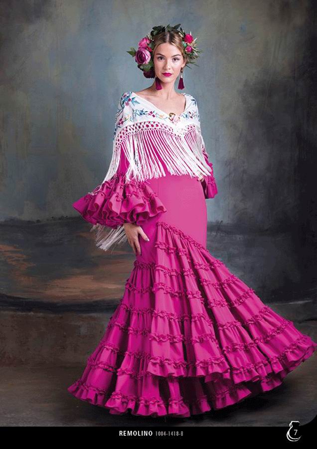 Flamenca Dress Remolino Fucsia. 2022